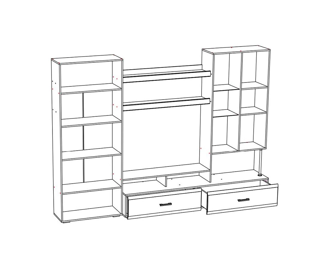 стенка вегас венге белый глянец сборка